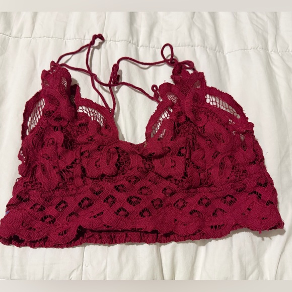 Free People Other - Free People Lace Bandeau in Deep Red
